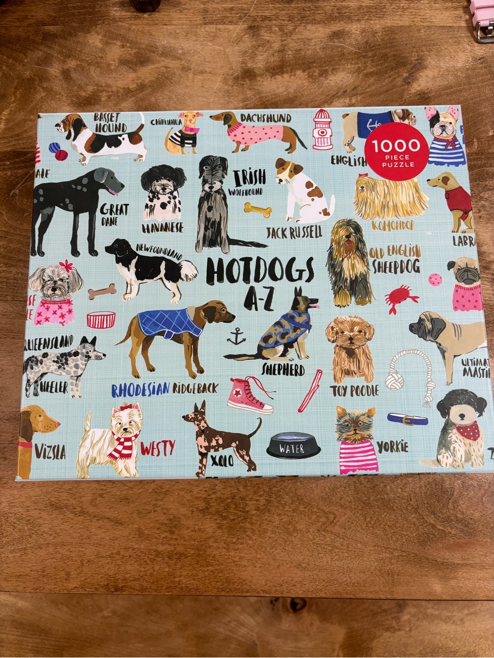 Hotdogs A-Z 1000-Piece Dog Puzzle - Galison